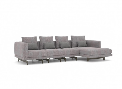 Corner sofa L-shape Relax Living room Gray Corner Suite Upholstered Sofa Furniture